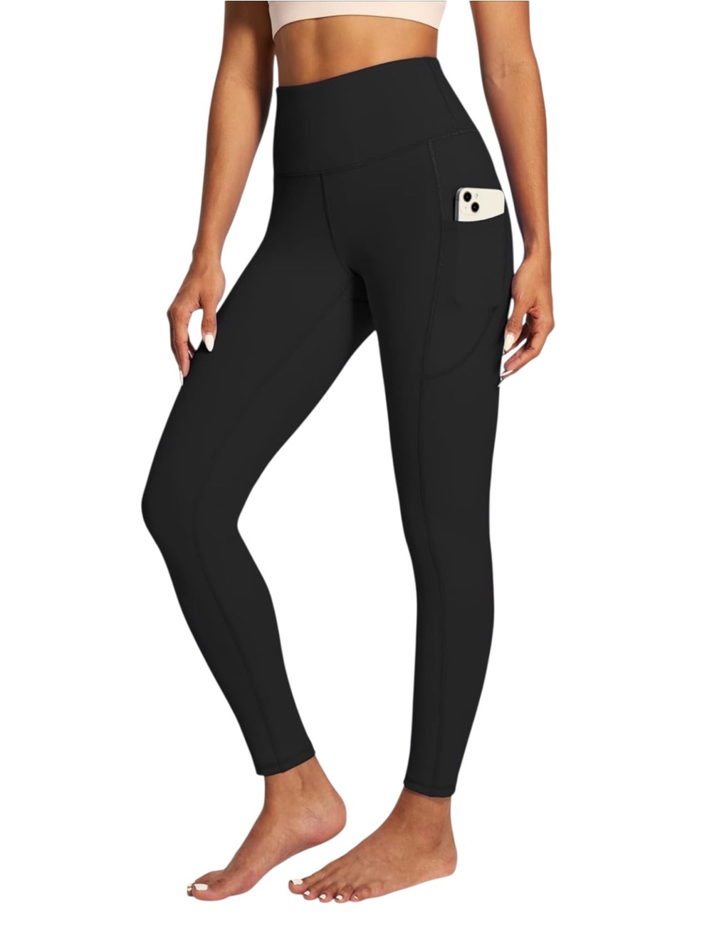 4/$20 iuga Black High Rise Pocket Leggings Medium Buttery Soft 28” Inseam